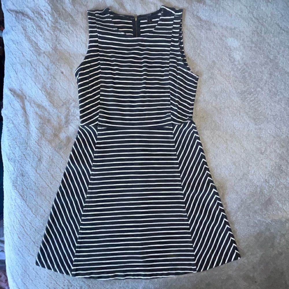 J. Crew Black & White Striped Sleeveless Dress